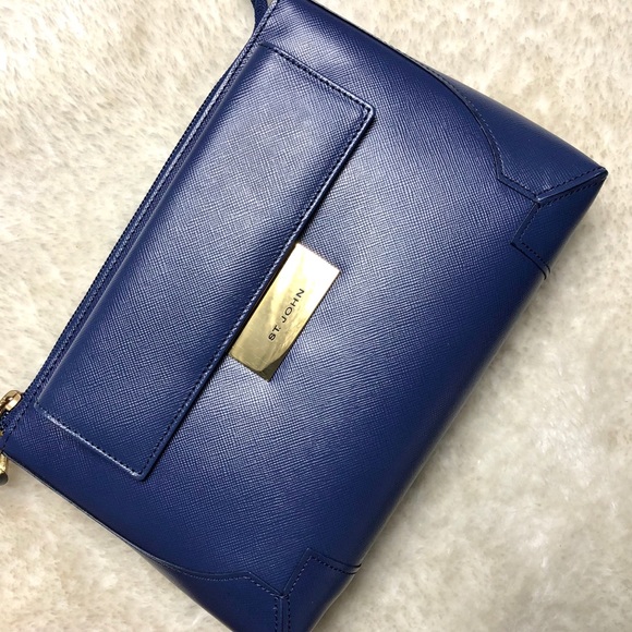*St John | Blue Leather Shoulder Bag - Picture 7 of 8